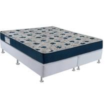 Cama Box ISO 6.0 D28 Queen Size Ortobom Branco/Azul