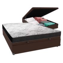 Cama Box Kairo Casal Marrom Suede Portobel 56x138x188