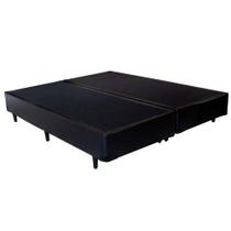 Cama Box King 193 Bipartido Bello Box - Tecido Sintético Preto