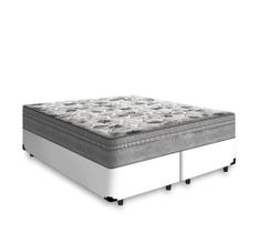 Cama Box King 193 Bipartido Tecido Sintético Branco com Colchão de Molas Ensacadas Evolution - Probel - 72x128x188 Cama Box King 193 Bipartido Tecido Sintético Branco com Colchão de Molas Ensacadas Evolution - Probel - 72x128x188
