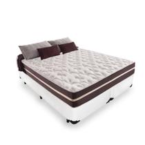Cama Box King 193 Tecido Sintético Branco com Colchão Little Angel - Bello Box - Mola Superlastic 62x193x203 Cama Box King 193 Tecido Sintético Branco com Colchão Little Angel - Bello Box - Mola Superlastic 62x193x203
