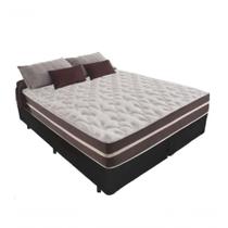 Cama Box King 193 Tecido Sintético Preto Com Colchão Little Angel Mola Superlastic