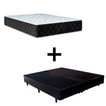 Cama Box King 193 Tecido Sintético Preto Com Colchão Marrocos - Poliéster - Espuma D33 30cm Cama Box King 193 Tecido Sintético Preto Com Colchão Marrocos - Poliéster - Espuma D33 30cm
