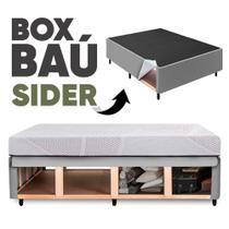 Cama Box King Baú Base Sider + 2 Travesseiros c/ Espaço Interno Amplo 193x203cm Várias Cores Orthocamas