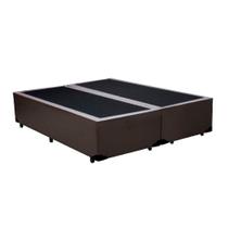 Cama Box King Bipartido Ayman Móveis Sintético Marrom 40x193x203 Cama Box King Bipartido Ayman Móveis Sintético Marrom 40x193x203