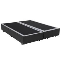 Cama Box King Bipartido HomeQueen Sintético Cinza 40x193x203