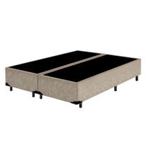 Cama Box King Bipartido HomeQueen Suede Bege 40x193x203