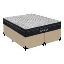 Cama Box King Bipartido Sintético + Colchão Molas Ensacadas Royal Sleep Royal Air 193cm Cama Box King Bipartido Sintético + Colchão Molas Ensacadas Royal Sleep Royal Air 193cm