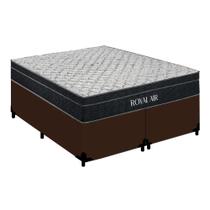 Cama Box King Bipartido Sintético + Colchão Molas Ensacadas Royal Sleep Royal Air 193x203x62 Cama Box King Bipartido Sintético + Colchão Molas Ensacadas Royal Sleep Royal Air 193x203x62
