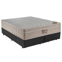 Cama Box King Bipartido Sintético + Colchão Ortobom Airtech Molas Ensacadas 193x203x65 Cinza