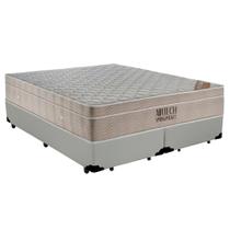 Cama Box King Bipartido Sintético + Colchão Ortobom Airtech Molas Ensacadas 65x193x203 Branco Cama Box King Bipartido Sintético + Colchão Ortobom Airtech Molas Ensacadas 65x193x203 Branco
