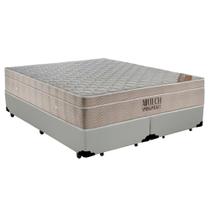 Cama Box King Bipartido Sintético + Colchão Ortobom Airtech Molas Ensacadas 65x193x203