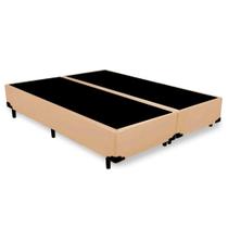 Cama Box King Bipartido Sintético Mega Cama Bege 192x203x42cm Cama Box King Bipartido Sintético Mega Cama Bege 192x203x42cm
