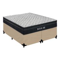 Cama Box King Bipartido Suede + Colchão Molas Ensacadas Royal Sleep Royal Air 193cm Cama Box King Bipartido Suede + Colchão Molas Ensacadas Royal Sleep Royal Air 193cm