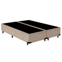 Cama Box King Bipartido Suede Mega Cama Bege 192x203x42cm Cama Box King Bipartido Suede Mega Cama Bege 192x203x42cm