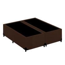 Cama Box King Bipartido Turca Suede Marrom 193x203x40