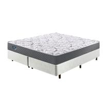 Cama Box King Branco + Colchão Adapto Ecoflex Mola Ensacada 193x203 Cama Box King Branco + Colchão Adapto Ecoflex Mola Ensacada 193x203