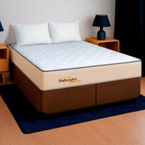 Cama Box King Branco+Colchão Sono Terapia D33 PoliConfort Cama Box King Branco+Colchão Sono Terapia D33 PoliConfort