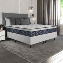 Cama Box King Branco E Colchão King Molas Ensacadas Individualmente Thássia 193x203x71cm Umaflex