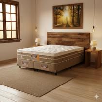 Cama Box King Castor Silver Star Air One Face Pocket 193x203x59 + Box Castor