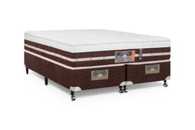 Cama Box King Castor Silver Star Air One Face Pocket Hibrido 193x203x59 + Box Castor Marrom Cama Box King Castor Silver Star Air One Face Pocket Hibrido 193x203x59 + Box Castor Marrom