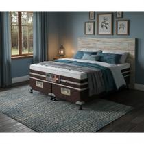 Cama Box King Castor Silver Star Air One Face Pocket Hibrido 193x203x59 + Box Castor