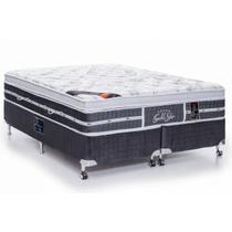 Cama Box King Castor Super Luxo Latex Grand Plush One Face 193x203x57 + Box Castor