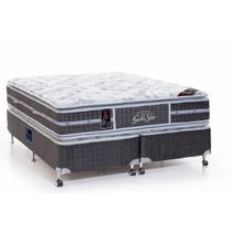 Cama Box King Castor Super Luxo Latex Slx Double Face 193x203x63 + Box Castor