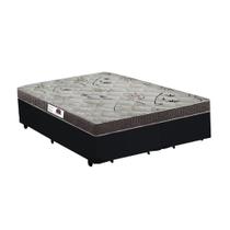 Cama Box King Colchão Classic Mola Ensacada + Box Suede Preto Serra Negra 67x193x203