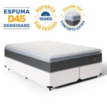 Cama Box King Colchão e Espuma D45 Pillow Top Fort Comfort Cama Box King Colchão e Espuma D45 Pillow Top Fort Comfort