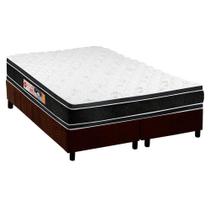 Cama Box King: Colchão Espuma Castor D33 Black e White + Base CRC Suede Brown(193x203)