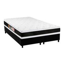 Cama Box King: Colchão Espuma Castor D45 Black e White Double Face + Base CRC Suede Black(193x203) Cama Box King: Colchão Espuma Castor D45 Black e White Double Face + Base CRC Suede Black(193x203)
