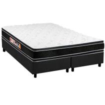 Cama Box King: Colchão Espuma D33 Castor Black e White + Base CRC Suede Gray(193x203) Cama Box King: Colchão Espuma D33 Castor Black e White + Base CRC Suede Gray(193x203)