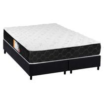 Cama Box King: Colchão Espuma D33 Castor Black e White Double Face + Base CRC Suede Black(193x203)