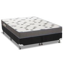 Cama Box King: Colchão Espuma D33 Ortobom Light + Base CRC Courano Black(186x198)