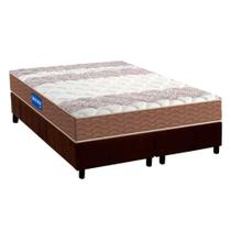 Cama Box King: Colchão Espuma D33 Probel Guarda Costas + Base CRC Suede Brown(193x203)