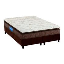 Cama Box King: Colchão Espuma D33 Probel Guarda Costas Plus + Base CRC Suede Brown(193x203)