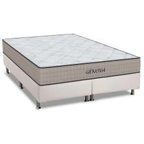 Cama Box King: Colchão Espuma D45 Orthoflex Genova + Base CRC Courano White(193x203)