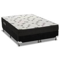 Cama Box King: Colchão Espuma D45 Ortobom Light + Base CRC Suede Black(186x198)