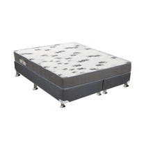 Cama Box King: Colchão Espuma Ortobom D33 Light + Base CRC Suede Gray(186x198)