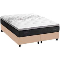 Cama Box King + Colchão Herval C1629 Viscogel Molas Ensacadas 193x203x73