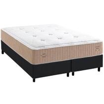 Cama Box King + Colchão Herval C1631 Molas Maxspring 193x203x72