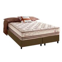 Cama Box King + Colchão Herval Istambul Molas Maxspring 193x203x73