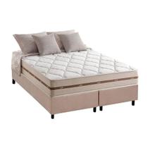 Cama Box King: Colchão Molas Anjos MasterPocket Ensacadas Classic + Base CRC Suede Bege(193x203)