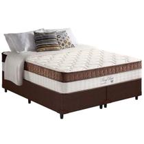 Cama Box King: Colchão Molas Anjos MasterPocket Ensacadas King Best Marrom + Base CRC Courano Brown(193x203)