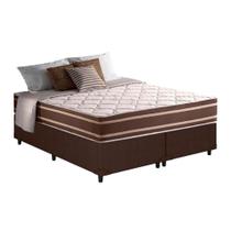 Cama Box King: Colchão Molas Anjos Superlastic Duo Sono + Base CRC Courano Brown(193x203)