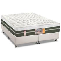 Cama Box King: Colchão Molas Bonnel Castor Silver Star Air + Base CRC Courano Branco(193x203)