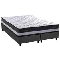 Cama Box King: Colchão Molas Bonnel Herval Maxspring Minsque C1625 + Base CRC Suede Gray (193x203x27) Cama Box King: Colchão Molas Bonnel Herval Maxspring Minsque C1625 + Base CRC Suede Gray (193x203x27)