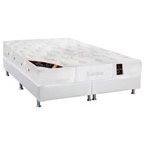 Cama Box King: Colchão Molas Castor Pocket Kingdom Skin + Base CRC Courano Branco(193x203)