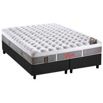 Cama Box King: Colchão Molas Castor Pocket Light Stress Oxygen New Plush + Base CRC Suede Gray(193x203)